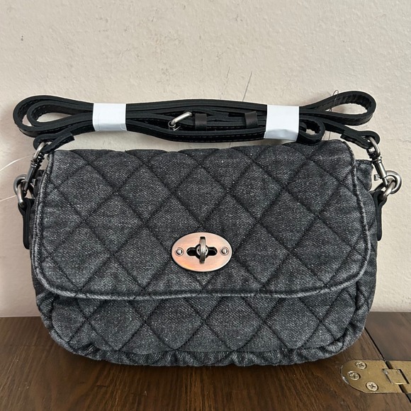 Patricia Nash Handbags - Patricia‎ Nash Bonny Quilted Denim Crossbody Bag Black Stone Wash P1509467 NEW